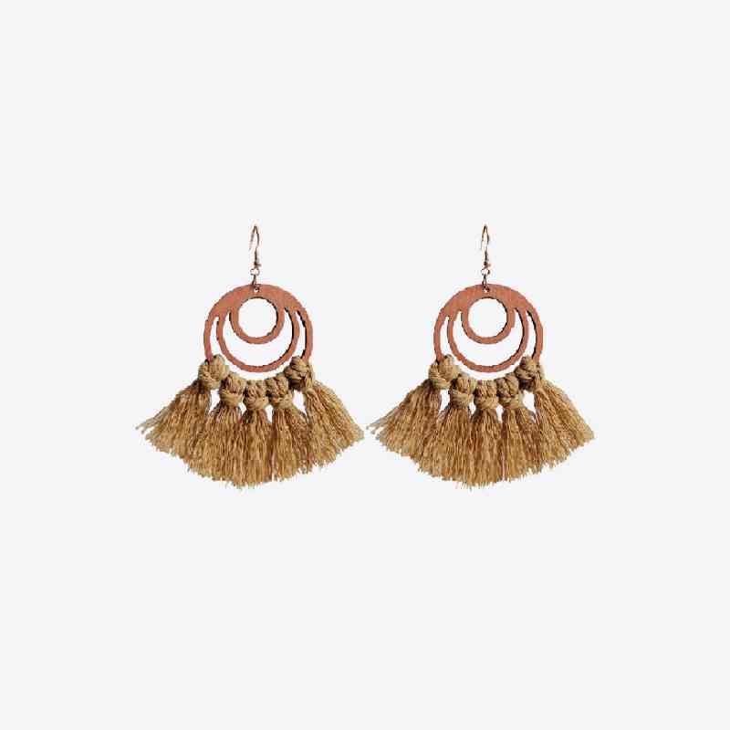 Tassel Detail Geometric Earrings