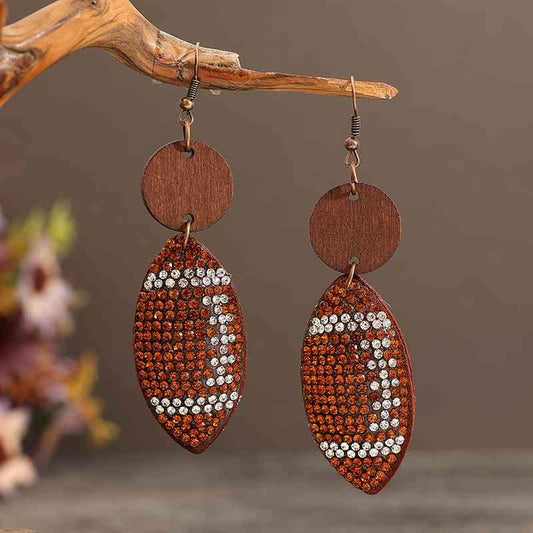 Football Dangle Earrings